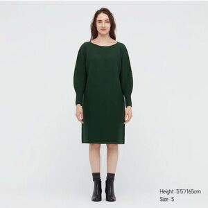 Uniqlo Women's Midi Dress - Dark Green
